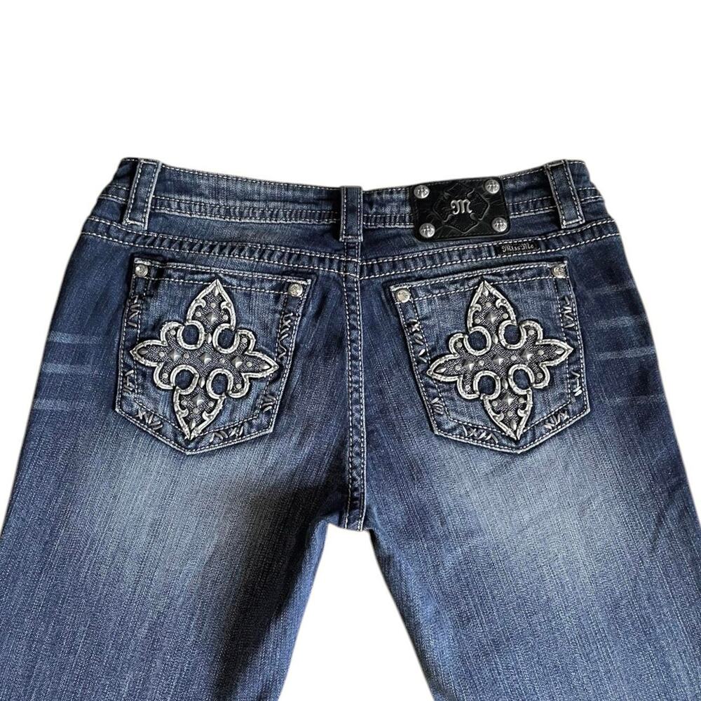 Vintage Y2K rave skater punk Miss Me bootcut jeans studded crosses Size 32